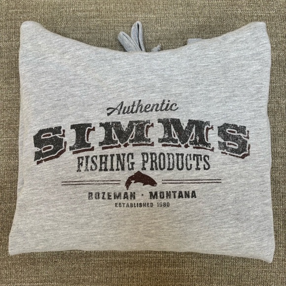 Simms Authentic Gray Fishing Hoodie - Picture 1 of 3